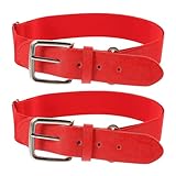 [Mikinona] 男女兼用伸縮性ソフトボールベルト 調節可能ユース用野球ベルト ティーボール練習とアウトドアスポーツ対応 2個セット