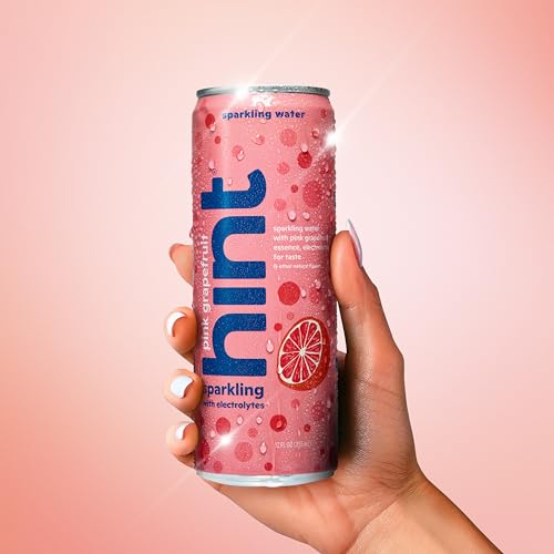 Image of Hint Sparkling Water, Pink Grapefruit - Carbonated Fruit-Infused Water with Electrolytes, Zero Calories, and Sugar Free - 12 Fl Oz Cans (Pack of 24)