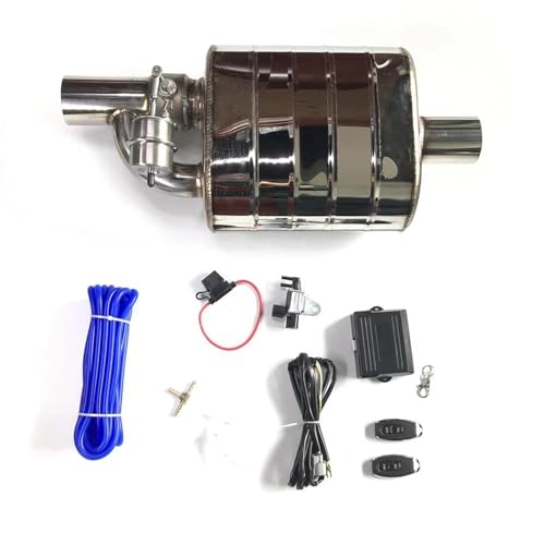 VREFOEAX Terminales de Escape Tubo Escape con Válvula Bomba Vacío Silenciadores Variables Acero Inoxidable Universal 51Mm 63Mm Silenciador con Control Remoto Relieve Escape de Coche(63MM+Control)