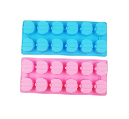 2 Pack Chocolate Molds,12-Cavities Silicone Pumpkin Mold For Chocolate,Candy,Cake Decoration,Jelly