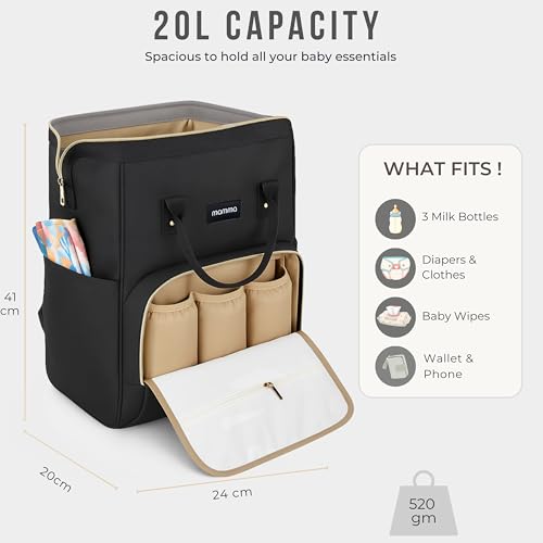 Image of MAMMA Diaper Bag for Mothers for Travel, Baby Bag for Mother Travel, Hospital Bag for Delivery Women, Baby Diaper Bag for Mom, 12 Pockets Diaper Bags for Mothers with 9 Months Warranty