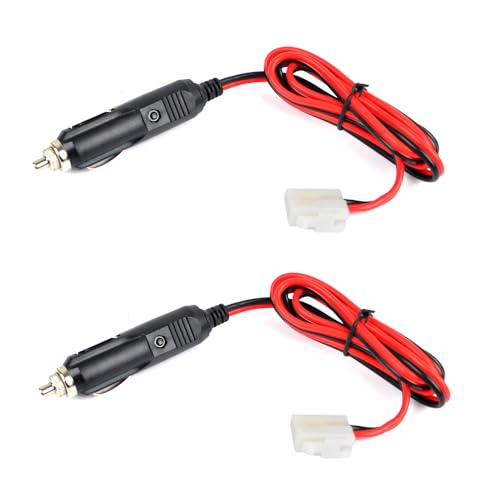 UAYESOK Mobile Radio Power Cable, T Shape 12V DC Power Cord, 2 Pack