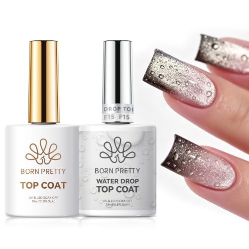 Born Pretty No Wipe Gel Top Coat & Water Drop Gel Top Coat Set