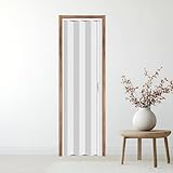 CCBOYSHARDWARE Puerta de acordeón de PVC de 28 x 80 pulgadas, color blanco