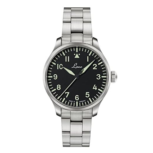 Laco Reloj de piloto Augsburg 39 MB, Reloj automático de 39 mm Ø, Modelo A, Fabricado en Alemania