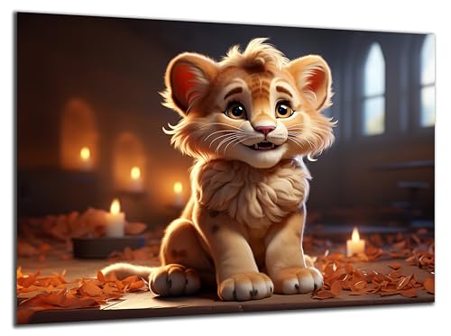 Munera Design - Bild 40x60 - süße niedliche Tiere Löwe - Wand-Bilder Kinder-Zimmer