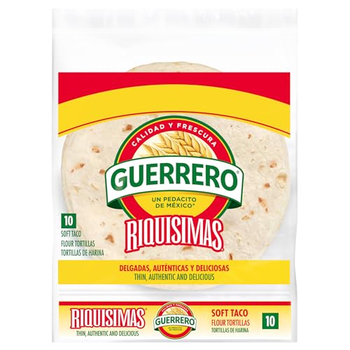 Guerrero Riquisimas Soft Taco Flour Tortillas, Trans Fat Free, Authentic, Medium Size, 10 Count