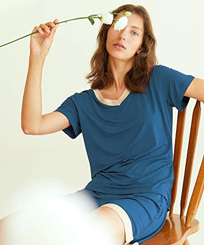 Image of Latuza Women's V-neck Sleepwear Short Sleeve Pajama Set