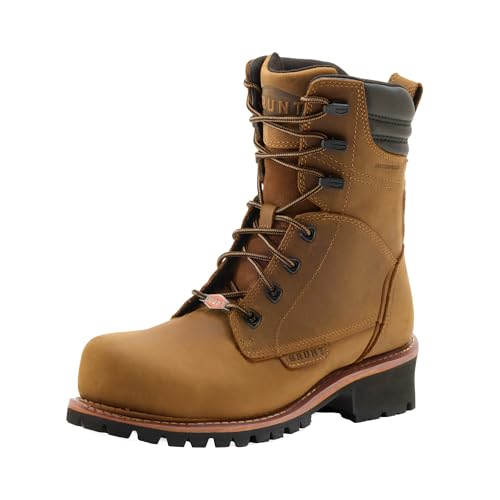 BRUNT DiStasio Welted (Comp Toe) - Men’s Size 11, Brown - 9' Waterproof Logger Safety Toe 90-Degree Heel Work Boot - Goodyear Welt Construction, EH & ESR Rated, Oil & Slip Resistant, Adjustable Width