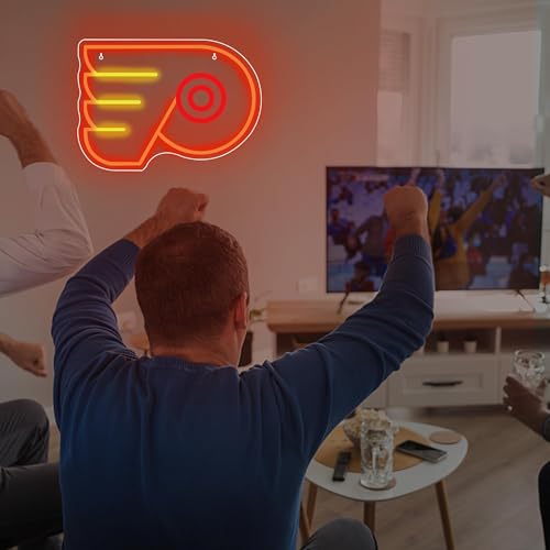 Image of Ice Hockey Neon Sign for Wall Decor Ice Hockey Team LED Neon Light Man Cave | Dimmable Neon,Fans Birthday Hockey Gifts,Led 5V USB Powered,Fans Bedroom,Sport Bar Decor,Club,Party Wall Art,16.5*11.8in