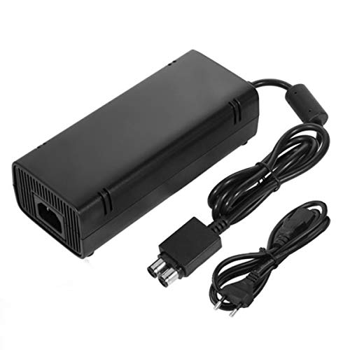 Greatangle-UK Mini Adaptateur de Brique ca scellé Alimentation pour Xbox 360 Slim avec câble de Chargeur 135W Universel 110-220V Large Tension à Faible Bruit Noir Prise UE