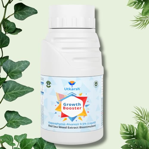 Image of Utkarsh Growth Booster - Liquid Red Seaweed Extract, Plant Growth Promoter, Organic Plant Tonic for Healthy Plants, Strong Roots, More Flowers & High Yield | Indoor & Outdoor Use - 250 ml; Pack of 1