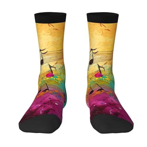 Unedskck Colorful Music Notes Print Winter Warm Men Women Mid Length Socks Essential Home Travel Comfortable Adult Socks Unedskck Colorful Music Notes Print Winter Warm Men Women Mid Length Socks Essential Home Travel Comfortable Adult Socks