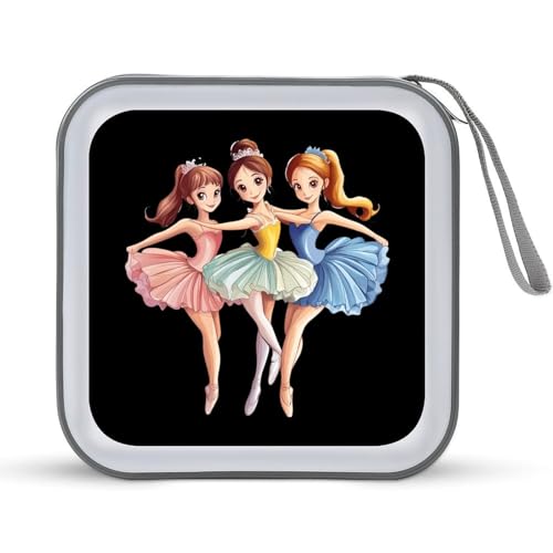 Cute Ballet & Ballerina CD Case Portable DVD Holder Storage Organizer for Home Travel