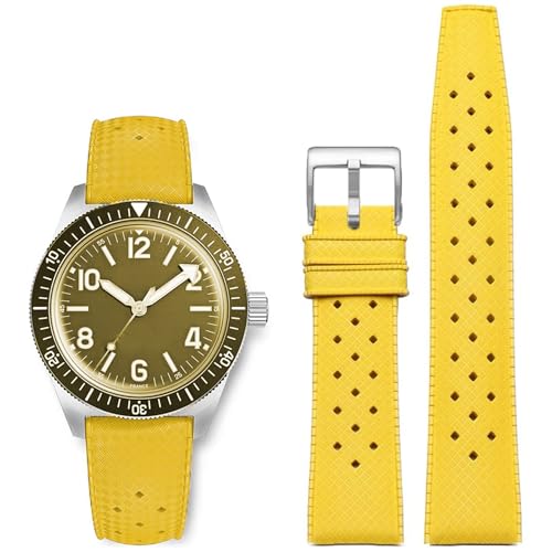 Image of FKM Rubber Watch Bands Tropical Style Quick Release Fluororubber Watch Strap 18mm 20mm 22mm Universal Soft Breathable Durable Sporty FKM Rubber Replacement Band Strap for Men Women