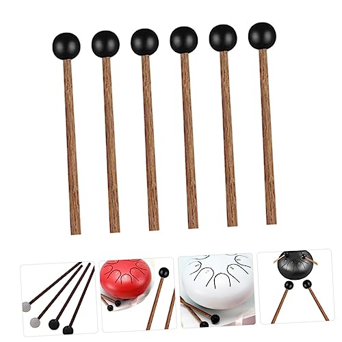 Abaodam 5sets 15 pares de baquetas negras de madera de nogal para práctica de tambor de lengüeta miniatura 7