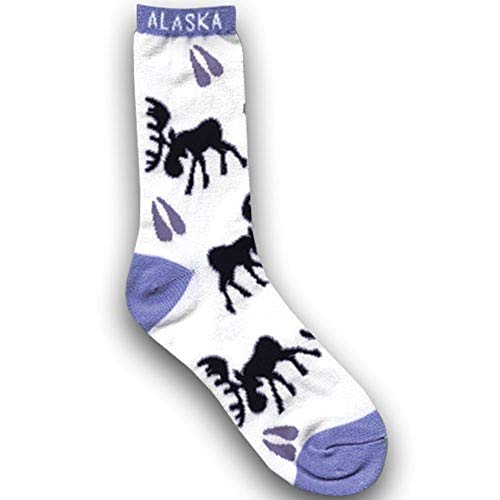 Alaska Moose and Hoofprint Adult Socks Size 8-11