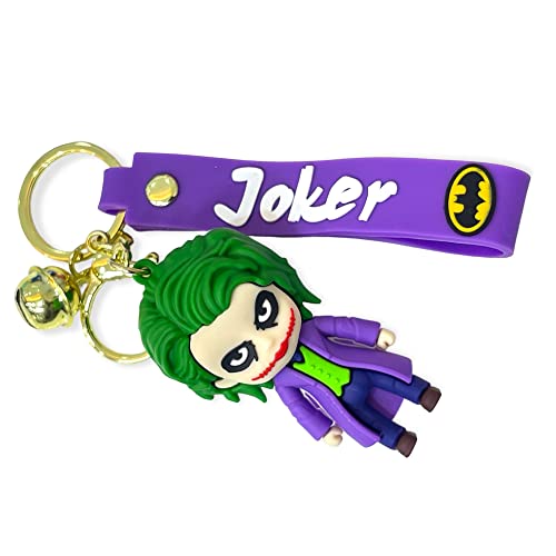 Image of AUGEN Joker Purple Action Figure Keychain Limited Edition for Car, Decoration, Cake, Office Desk & Study Table (Pack of 1)