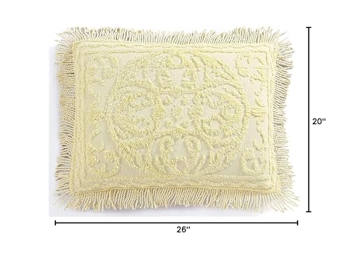 Image of Beatrice Home Fashions Medallion Standard Cotton Chenille Sham, Yellow