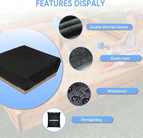 NEVERLAND Sandkasten Abdeckplane 155 * 155 * 20cm Sandkasten Abdeckung Plane Sandkastenplane Abdeckung für Sandkasten Staubdichte Sandkasten Abdeckung Spielzeug Sandkasten Abdeckung