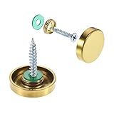 sourcing map 4Stk. Spiegelschrauben Kappenverschlüsse Abdeckungsnägel hellgolden 22mm/0,87