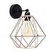Produktbild Vintage Metall Draht Käfig Lampenschirm Wandlampe Deckleuchte - Modern Industrielle DIY Zubehör Schatten Lampe Stehlampe Wandleuchte Hängeleuchten Pendelleuchten für Küchen Schlafzimmer,Kupfer