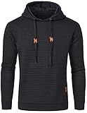 YuKaiChen Mens Casual Pullover Hoodies Midweight Hooded Sweatshirt Black Small