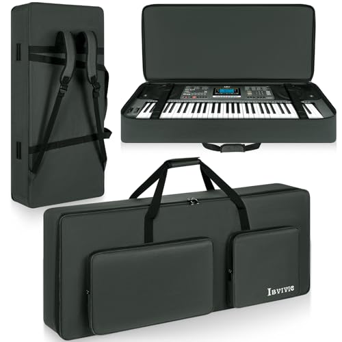 Housse de clavier 61 touches imperméable OUUTMEE sac de transport robuste 2 en 1