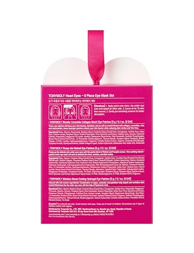 TONYMOLY Conjunto de 6 máscaras de hidrogel sortidas, ornamento para olhos de coração – reduz linhas