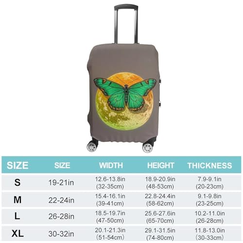 Carry on Luggage Cover Sun And Moon Green Moth Suitcase Covers for Luggages Tsa Approved Travel Luggage Sleeve Protector Elastic Suitcase Protector Anti-Scratch Washable Fits 19-30 Inch Case -L2