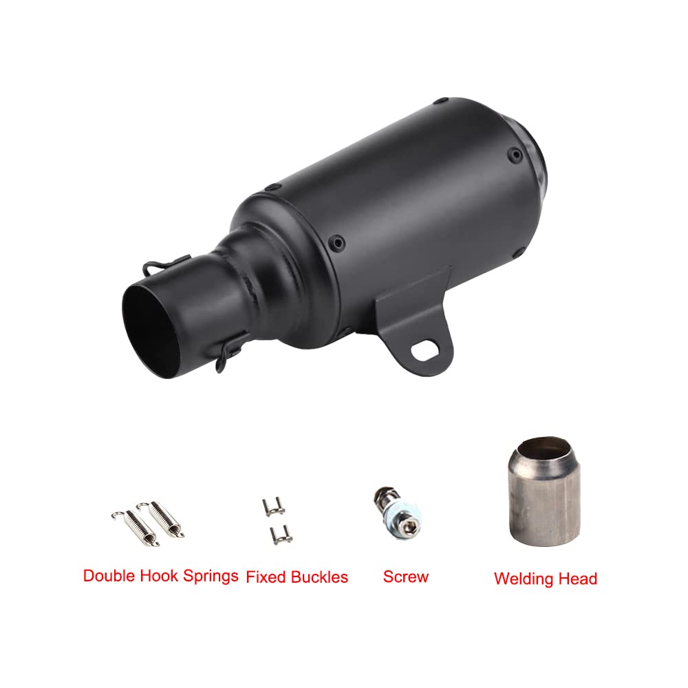 Riloer - Silenciador de escape universal para motocicleta, diámetro de montaje: 51 mm (2.01 pulgadas), negro/azul/titanio (negro)