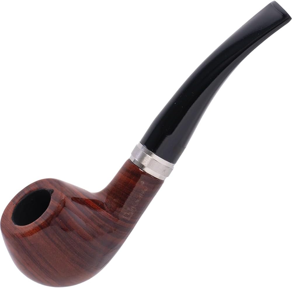 Lucienne Wooden Tobacco Pipe with 9mm Filter - Elegant Handmade Pipe with Stand and Felt Bag, Classic Design for Enthusiasts and Collectors