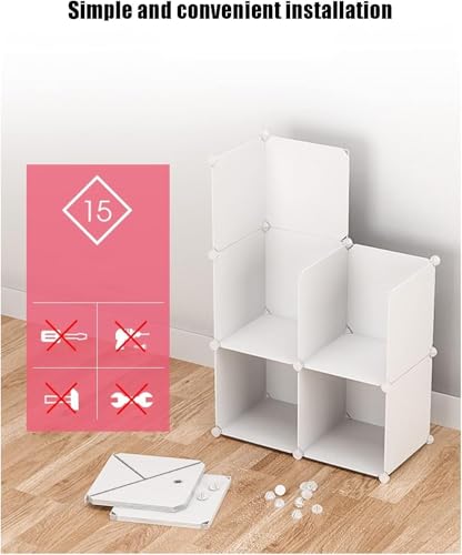 Image of EXVITO 4 Door Kids Plastic Wardrobe for Clothes, Foldable Plastic Almirah for Clothes, Collapsible Wardrobe for Storage, Baby Cupboard for Clothes, Storage Rack for Kids - White