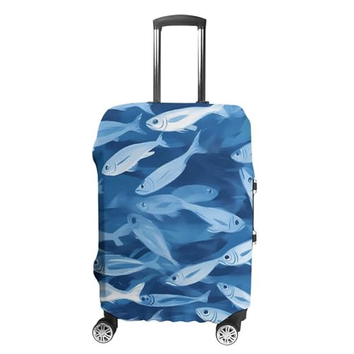 Ocean Shoal of Fish Luggage Covers Washable Travel Suitcase Cover Elastic Baggage Protector