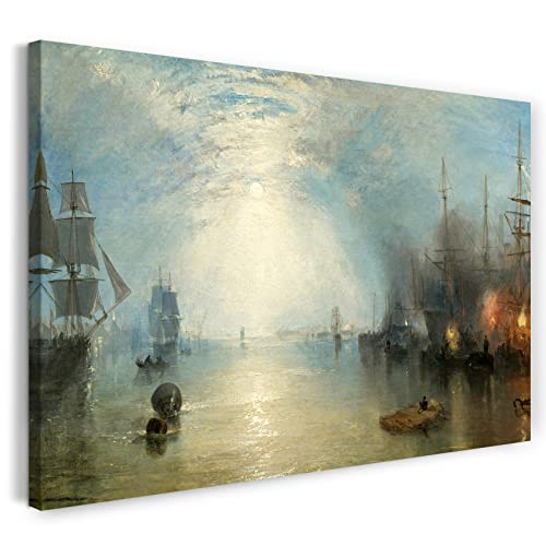 Printed Paintings Impresión sobre Lienzo (120x80cm): William Turner   Keelmen Que agita en los ca