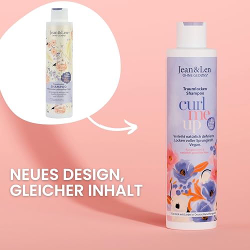 Foto von Jean & Len Traumlocken Shampoo Reiswasser & Açaibeere, für lockiges & welliges Haar, verleiht Sprungkraft & Volumen, fruchtiger Beeren-Duft, Haarshampoo, ohne Parabene & Silikone, vegan, 300 ml