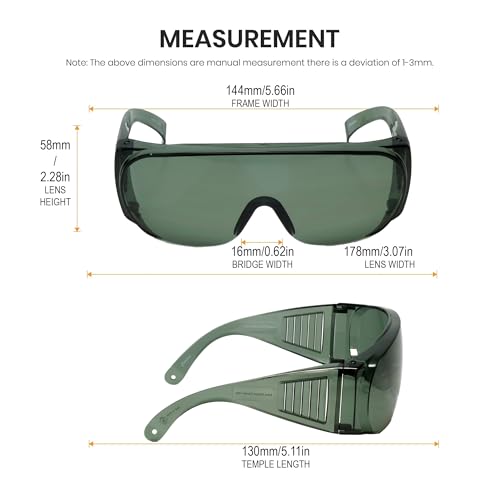 Image of Calabria Fit Over Safety Glasses | Polarized Sunglasses Over Glasses | Wrap Around Anti-Fog | Scratch Resistant | Unisex