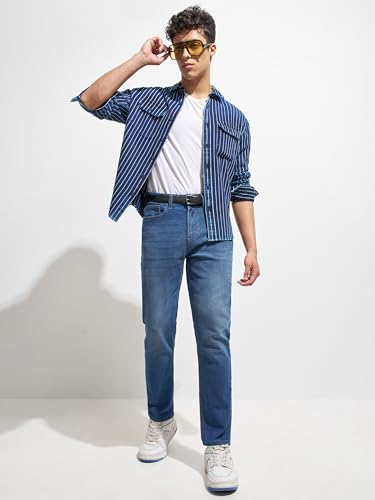 Image of Highlander Men's Straight Relaxed Fit Jeans | Stretchable | Everyday Comfort & Style| Jeans for Man|Premium Cotton Blend