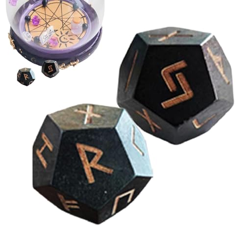 Wooden Runes Set - Divination Dice Set, Runes Dice Travel | Long Lasting Collectable Rune Wooden Divination Dice, Cultural Entertainment Dice Wooden R