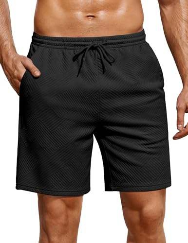 Ekouaer Men's Shorts Casual Elastic Waist Drawstring Pajama Bottoms Summer Shorts2