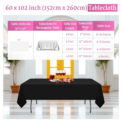 Nappe rectangulaire mariage polyester 152x259 cm Weddecor decoration de table - 3
