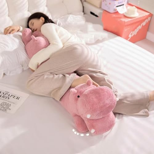 Image of Ryttir 40 Inch 15% Chubbier Large Hippo Stuffed Animal,Soft Hippopotamus Plush Stuffed Hippos Body Pillow for Kids and Adults - Perfect Valentine Hippo Gifts for Cuddling