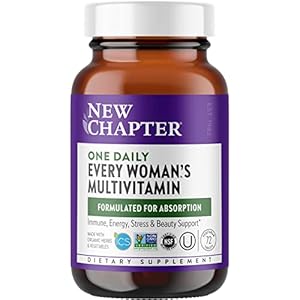 New Chapter Women’s Multivitamin + Immune, Energy & Stress Support – Every Woman’s One Daily with Fermented Probiotics…