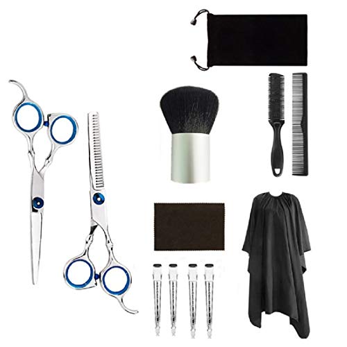 PULUZ Professionele Haar Snijden Schaar Set 12 Stks Kappers Schaar Kit, Haar Snijden Schaar, Dunner Shears, Haar Razor Kam, Clips, Kaap, Shears Kit voor Thuis, Salon, Barber