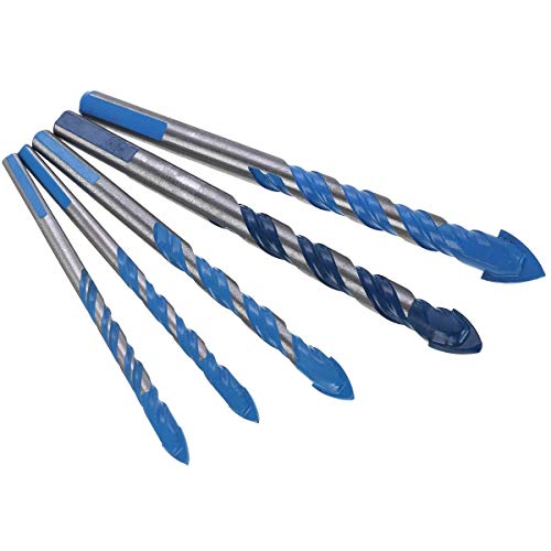 Brocas de perforación de 5 piezas: 6 mm, 8 mm, 10 mm y 12 mm, recubiertas con titanio, para taladro eléctrico e impacto, para metal, carpintería y trabajos manuales miniatura 1