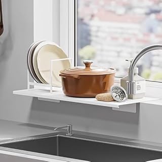 23.6” Window Sill Extender Plate - No Drill Carbon Steel Storage Shelf, ...