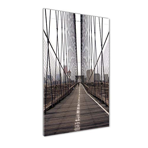 Tableau photo pont de Brooklyn 60x120 cm en verre décoratif brun - 2