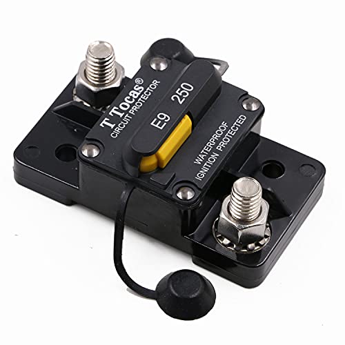 Image of 250 Amp Circuit Breaker with Manual Reset High Amp (No Manual Button Disconnect), Waterproof, Flush-Mount Circuit Breaker (250a)