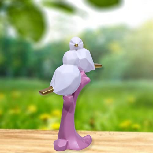 Image of AUGEN Polyresin Birds Pink Idol Statue Showpiece for Home Decor Decoration and Gifting (1 Piece, 9816E)
