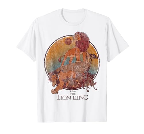 T-shirt Simba au portrait délavé effet vintage Disney